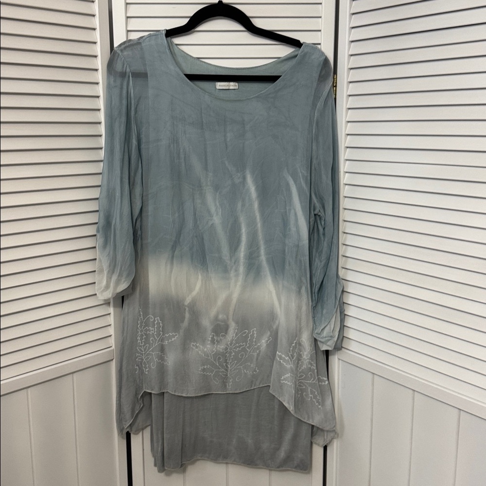 Blue and White Ombre Tunic Dress